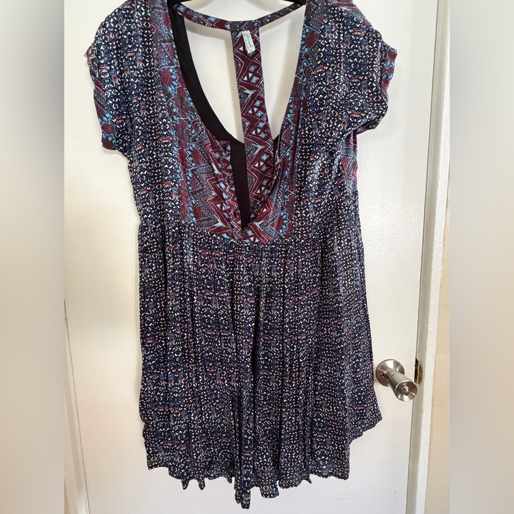 Free People Patterned V-Neck Women's Top